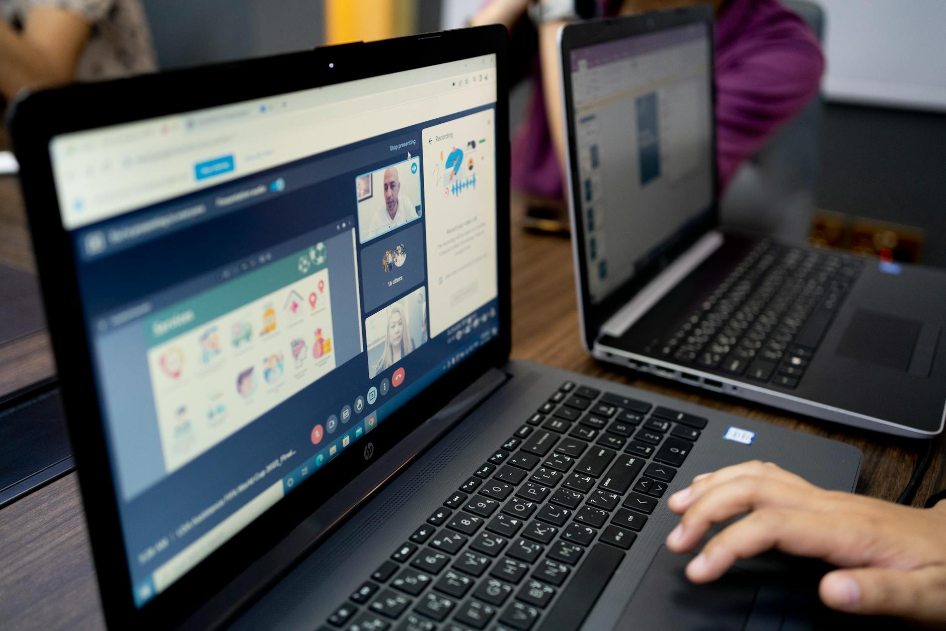 Adult learning on a laptop with a friendly interface